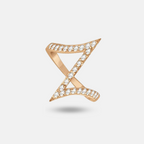 Rose Gold Z Pavé Diamond Ring