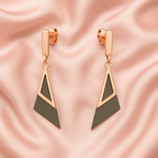 Sleek Geometric Rose Gold Earrings