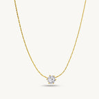 Solitaire Elegance Gold-Plated Necklace