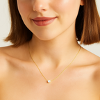 Solitaire Elegance Gold-Plated Necklace