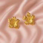Stylish Gold Floral Petal Earrings
